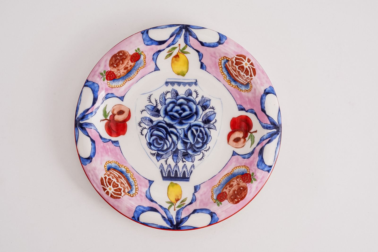 Hand-painted ceramic saucer