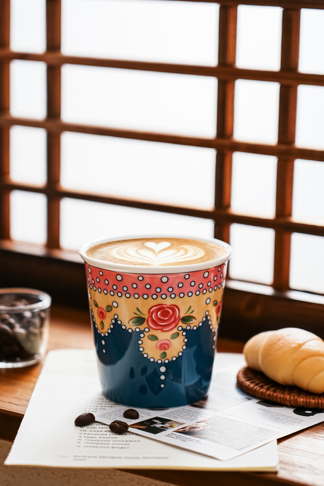 ZLEELIFE Flora cup styled against a wooden screen